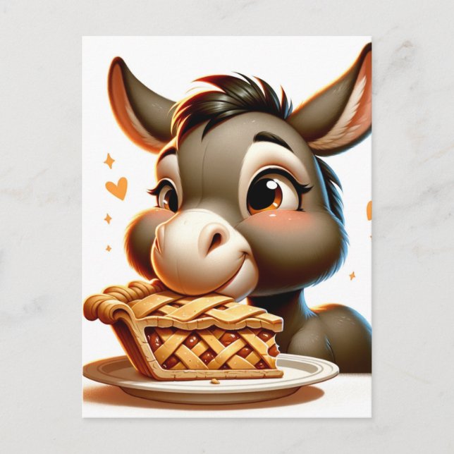 A Donkey Steals Pie Postcard (Front)