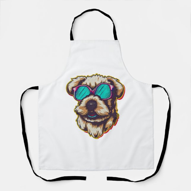 A DORABLE D O G WITH SUN GLASSES  APRON (Front)