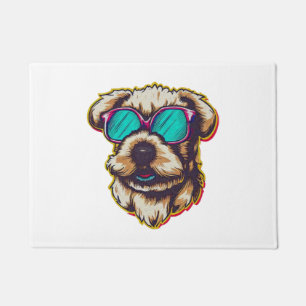 A DORABLE D O G WITH SUN GLASSES  DOORMAT