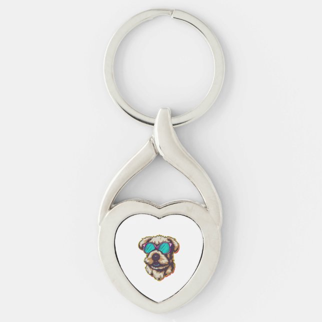 A DORABLE D O G WITH SUN GLASSES   KEY RING (Front)