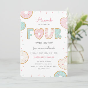 A Doughnut four-ever Birthday party invitation pin
