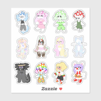 A Dozen Adorable Characters Stickers
