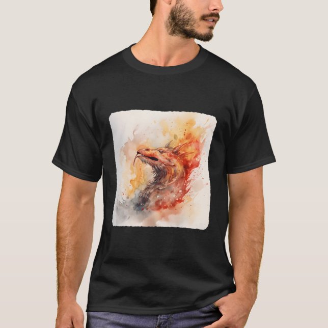 A Dragon Breathing Fire Fire Breathing Dragon In M T-Shirt (Front)