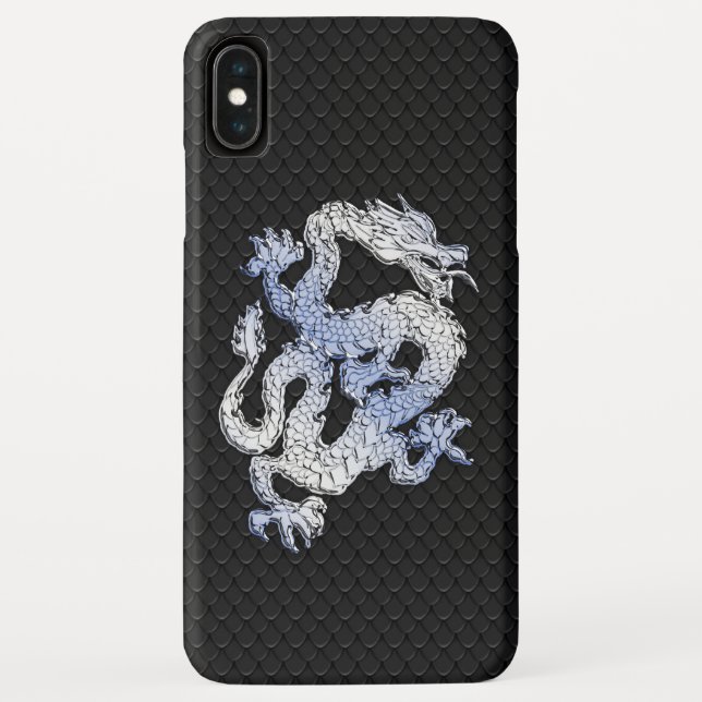 A Dragon expression on Black Snake Skin Print Case-Mate iPhone Case (Back)