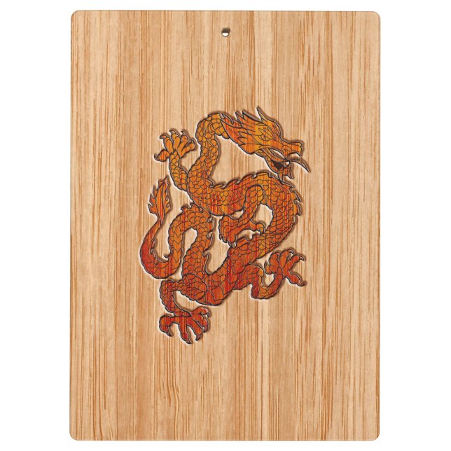A Dragon in oriental Bamboo Clipboard (Back)