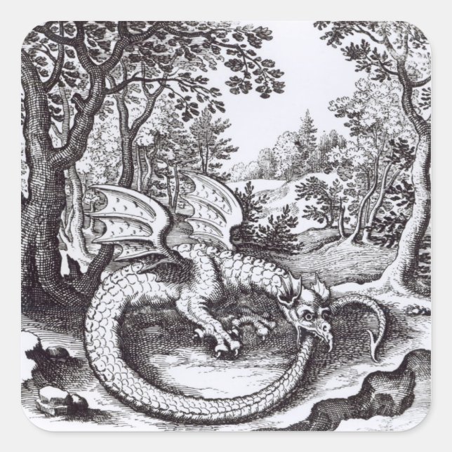 A Dragon in the Forest Square Sticker (Front)