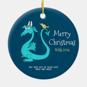 A Dragon With the Bird in the Tail Ceramic Tree Decoration
