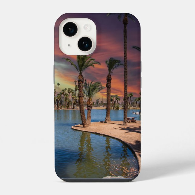 a dramatic sunset at Encanto Park iPhone Case (Back)