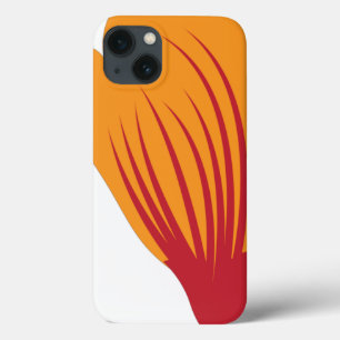 a drawing of a plant with orange and purple leaves iPhone 13 case