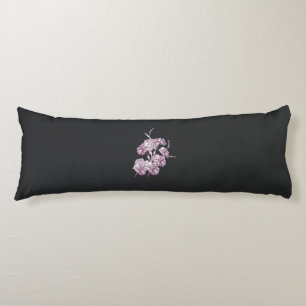a drawing of a plant with purple flowers body cushion