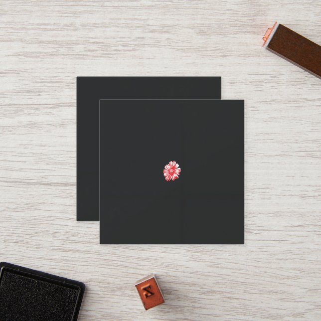 a drawing of a red flower on a white background loyalty card (Front/Back In Situ)