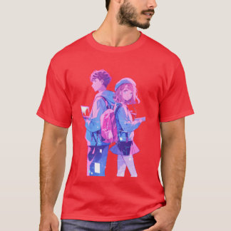 A drawing showing love and friendship retro T-Shirt