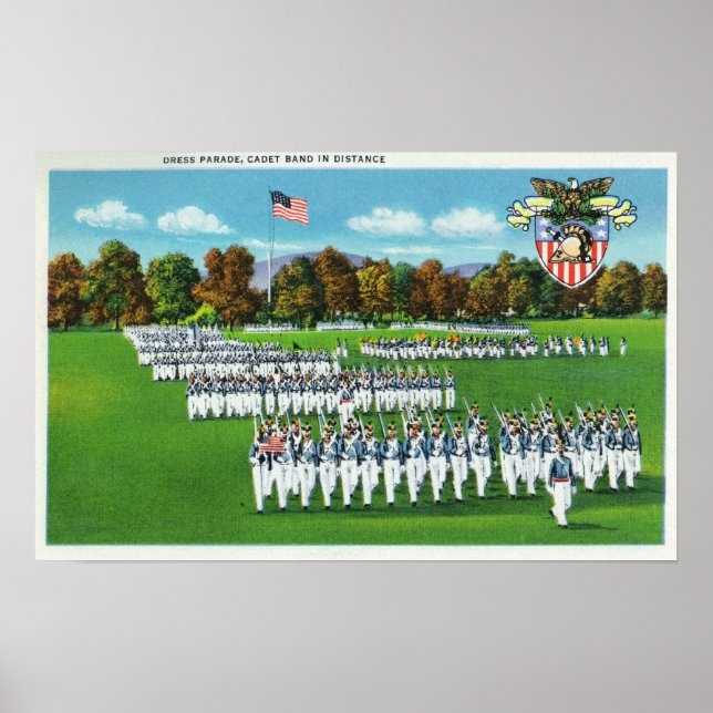 A Dress Parade, Cadet Band in the Distance Poster (Front)