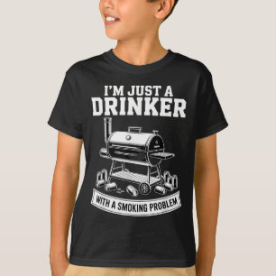 A Drinker With A Smoking Problem Grilling Bbq Dads T-Shirt
