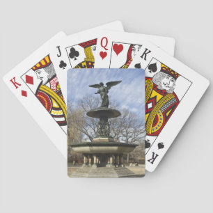 A dry winter Bethesda Fountain in Central Park Playing Cards