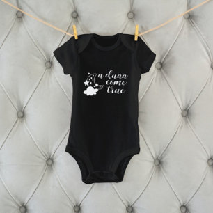 A Duaa Come True Muslim Baby Black Bodysuit