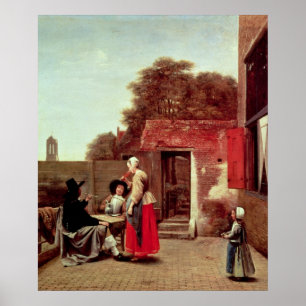 A Dutch Courtyard, c.1658-60 Poster