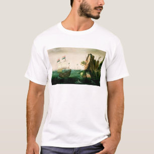 A Dutch Merchant Ship off a Rocky Coast T-Shirt
