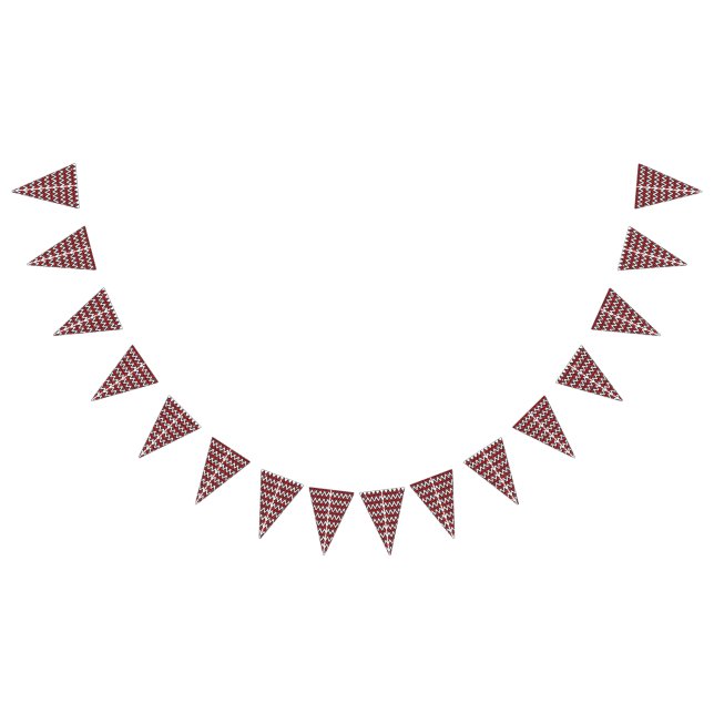 A dynamic chevron pattern in red and black, featur bunting  (All)