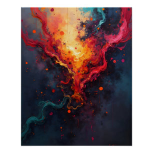 A dynamic digital abstract painting poster