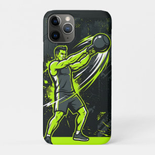 A dynamic neon green lineart illustration of a man Case-Mate iPhone case