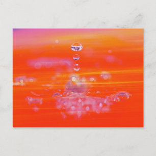 A dynamic water in red water with fire postcard