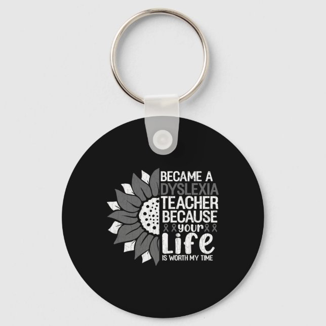 A Dyslexia Teacher Funny Dyslexia Awareness Graphi Key Ring (Front)