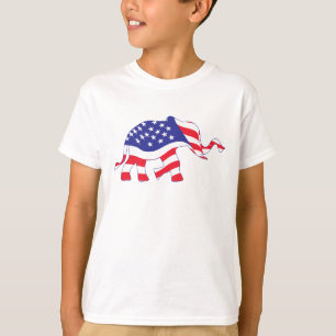 A elephant made in the USA Flag T-Shirt