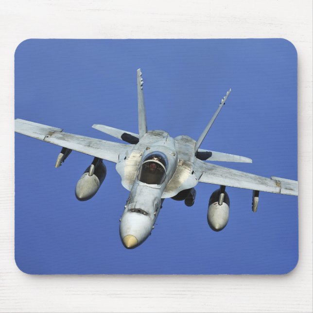 A F/A-18 Hornet participates in a mission Mouse Pad (Front)