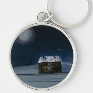 A fabulous mysterious drawing with a moon  key ring