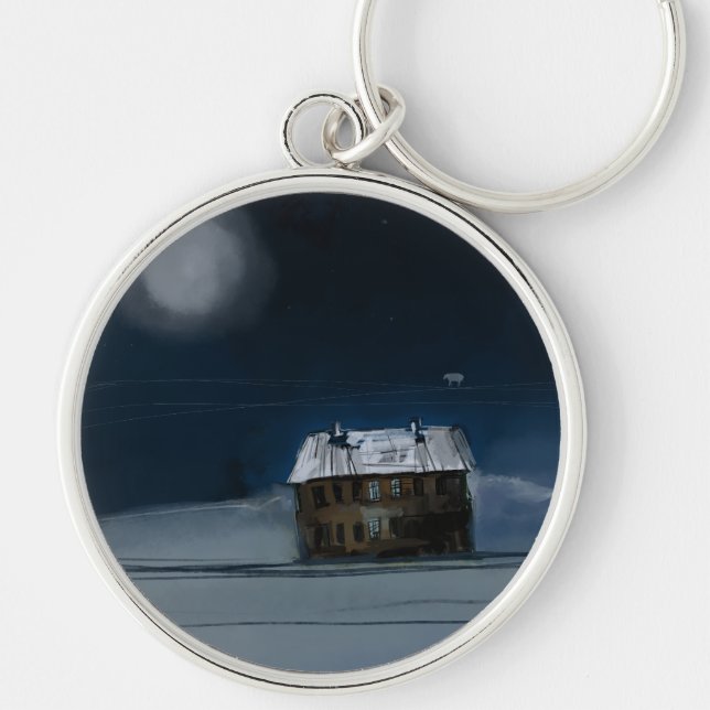 A fabulous mysterious drawing with a moon  key ring (Front)