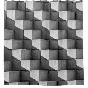 A face of the "Four Sided Pyramid" sculpture in th Shower Curtain