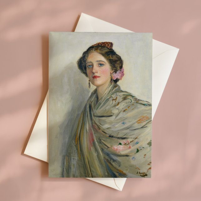A Fair Spaniard, Mrs. Chowne | Sir John Lavery Card (Creator Uploaded)