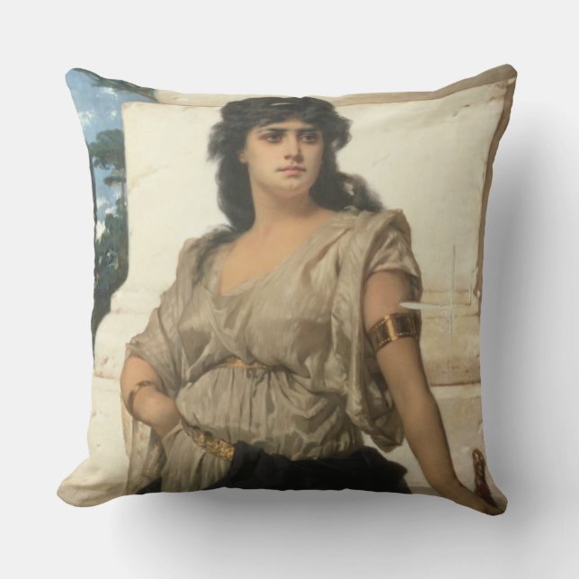 A Fair Warrior (oil on canvas) Cushion (Front)