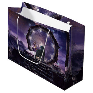 A fairy and a dark wolf  large gift bag