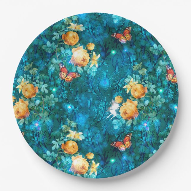 A Fairy in the Garden Series Design 11 Paper Plate (Front)