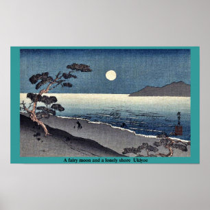 A fairy moon and a lonely shore  Ukiyoe Poster