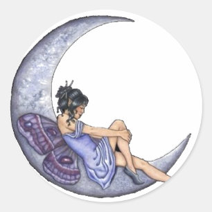 A Fairy Moon Classic Round Sticker