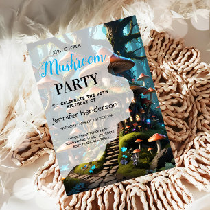 A fairy mushroom house invitation