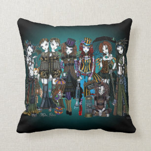A Fairy Steampunk Circus Throw Pillow