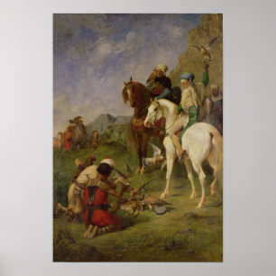 A Falcon Hunt in Algeria Poster