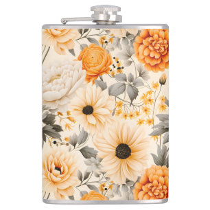 A Fall Floral Series Design 1 Hip Flask