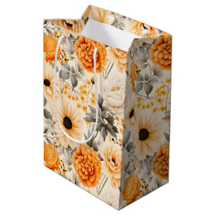 A Fall Floral Series Design 1 Medium Gift Bag
