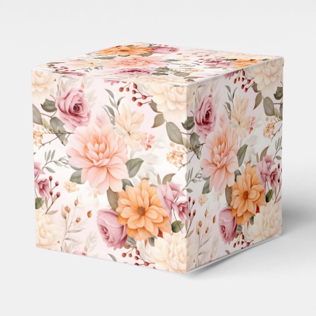 A Fall Floral Series Design 2 Favour Box (Front Side)