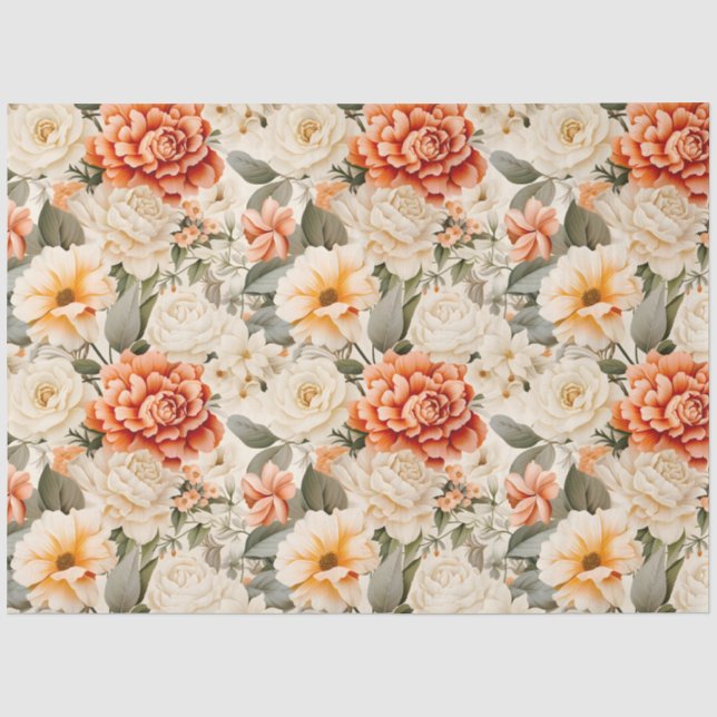 A Fall Floral Series Design 8 Tissue Paper (Front)