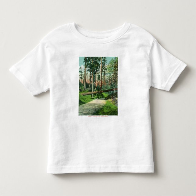 A Fallen Tree at Woodland Park Scene Toddler T-Shirt (Front)