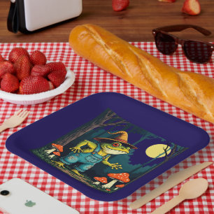 A Familiar Toad Witch Foraging At Night Paper Plate