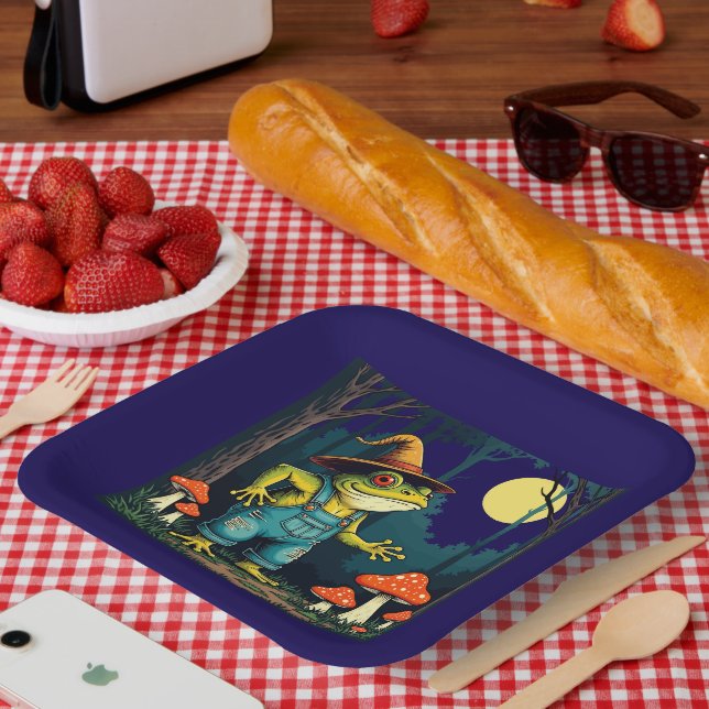 A Familiar Toad Witch Foraging At Night Paper Plate (Picnic)