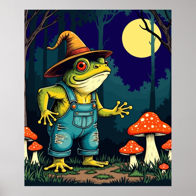 A Familiar Toad Witch Foraging At Night Poster (Front)