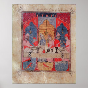 A family gathered at the table for Passover Poster